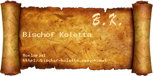 Bischof Koletta névjegykártya